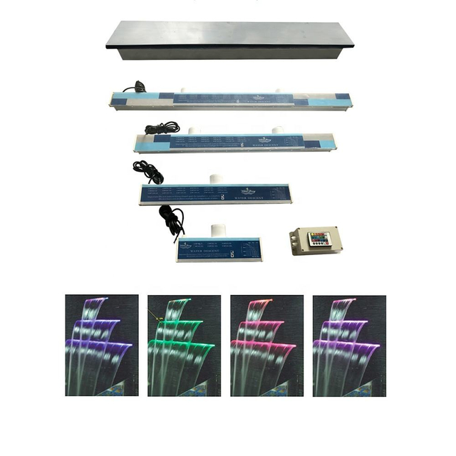 Waterfall Cascade Outdoor Garden Led Artificial Water Blade Cascade