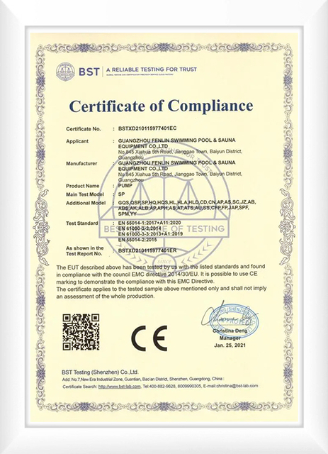 Certified Pool Equipment Supplier