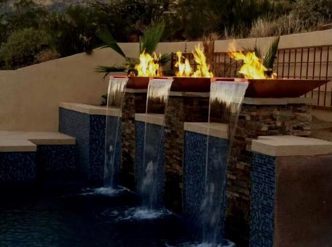 pool waterfall feature