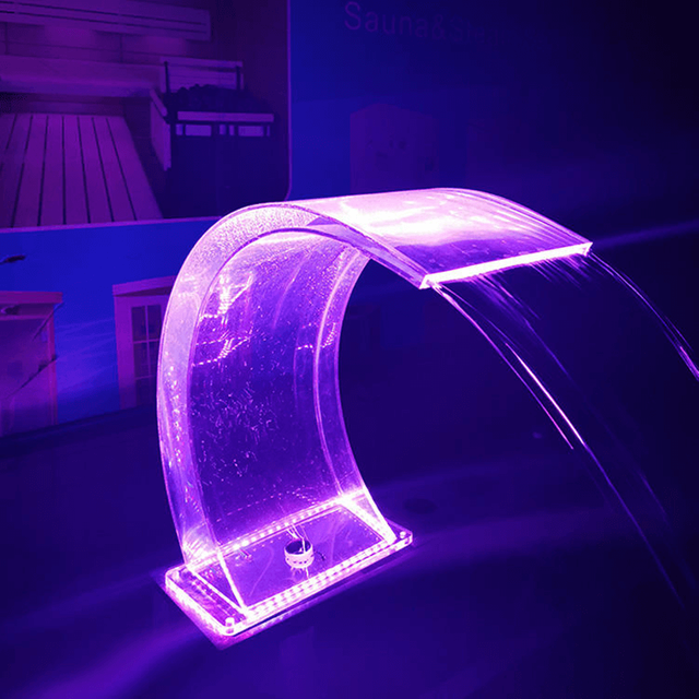 LED Acrylic Garden Decoration Waterfall Water Feature With Color-Changing
